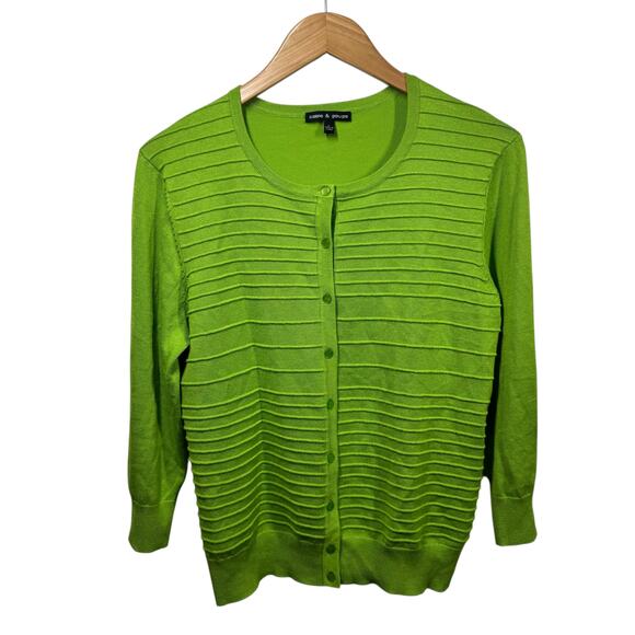 Cable & Gabe Sweater Women L Green Cardigan Button Up Cottage Fall Transition - Picture 1 of 6